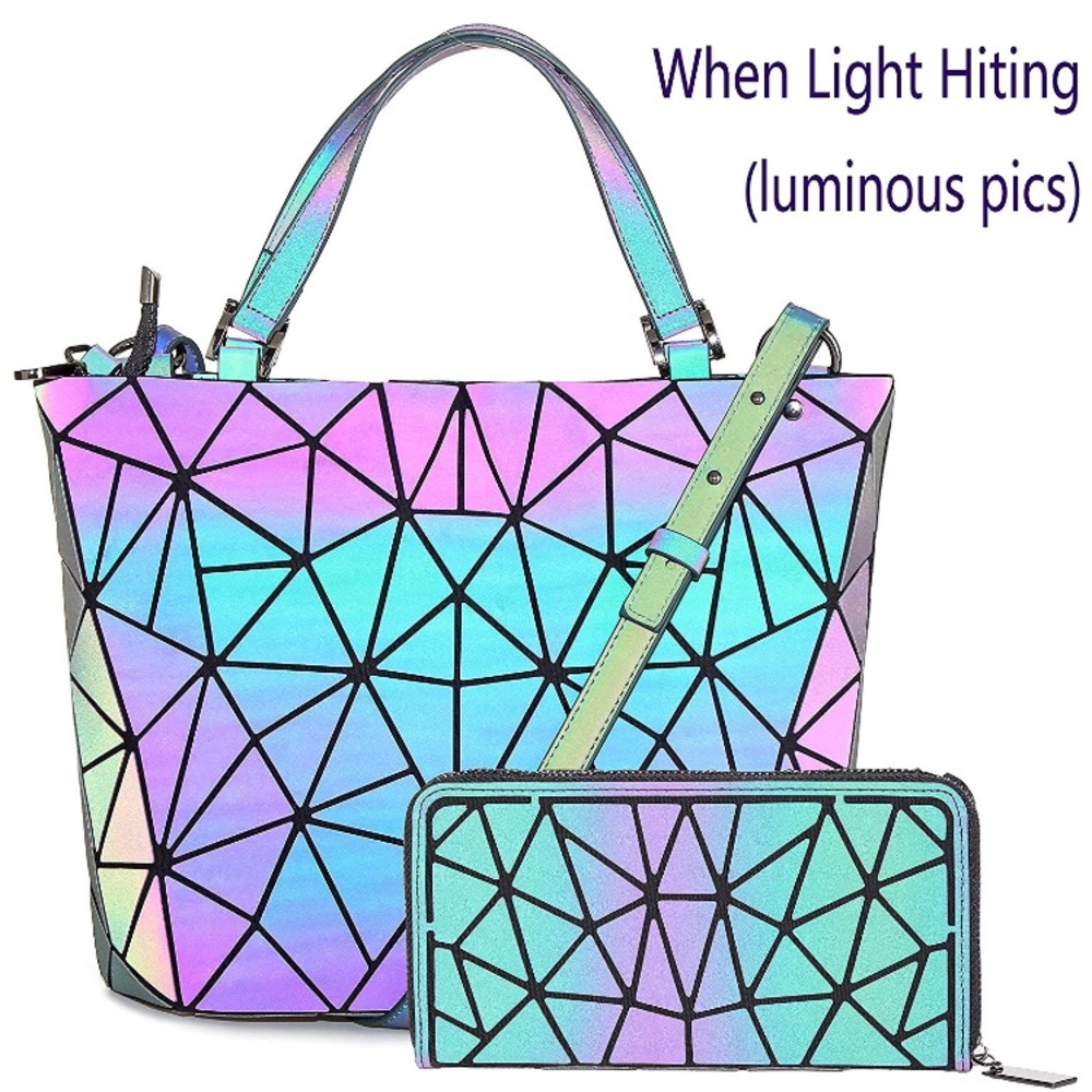 3 Pcs Luminous Geometric Purses-Wallet - Picture 4 of 7